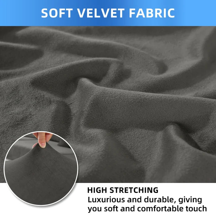 YSTYLE 2 Pieces Velvet Stretch Chair Covers with Backrest-YSTYLE