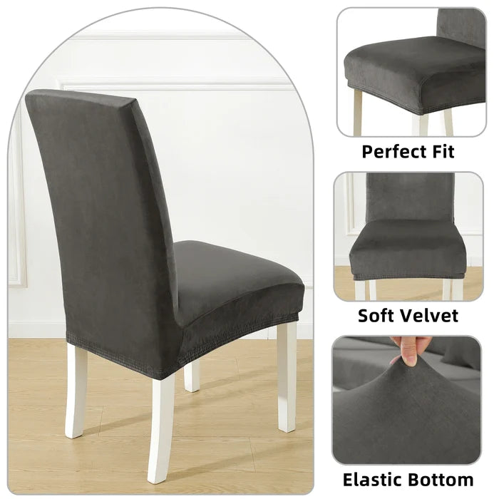 YSTYLE 2 Pieces Velvet Stretch Chair Covers with Backrest-YSTYLE