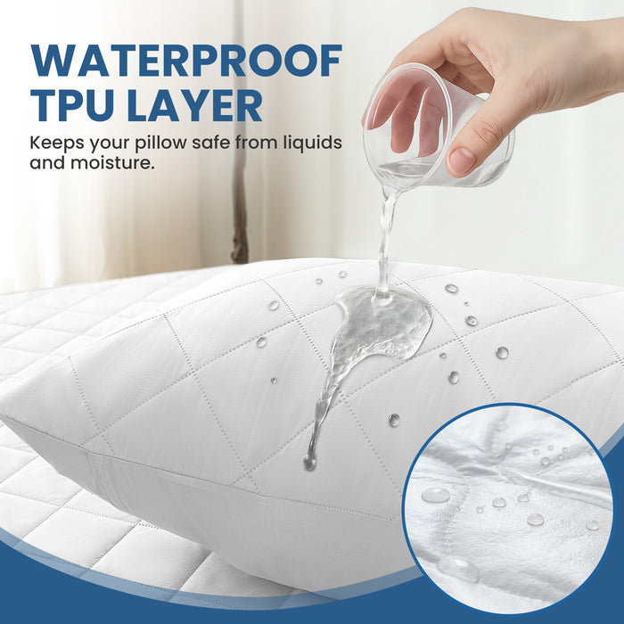 YSTYLE 2 Pieces Waterproof Bed Pillowcases 50x80cm Anti Mite-YSTYLE