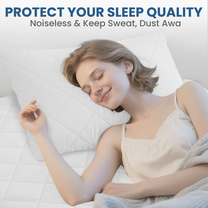 YSTYLE 2 Pieces Waterproof Bed Pillowcases 50x80cm Anti Mite-YSTYLE