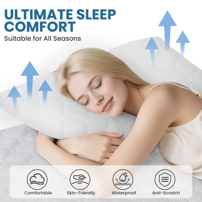 Ystyle 2 Pieces Waterproof Bed Pillowcases 50x80cm Hypoallergenic-YSTYLE