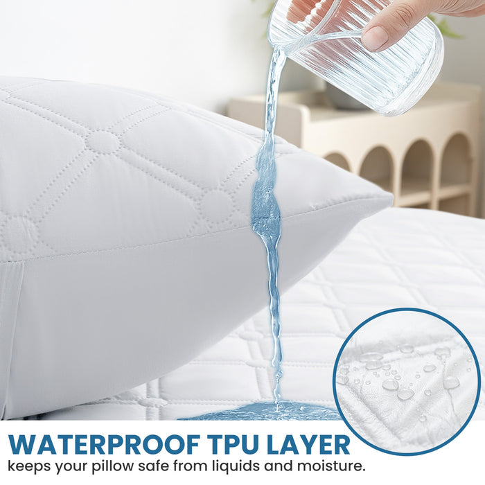 Ystyle 2 Pieces Waterproof Bed Pillowcases 50x80cm Hypoallergenic-YSTYLE