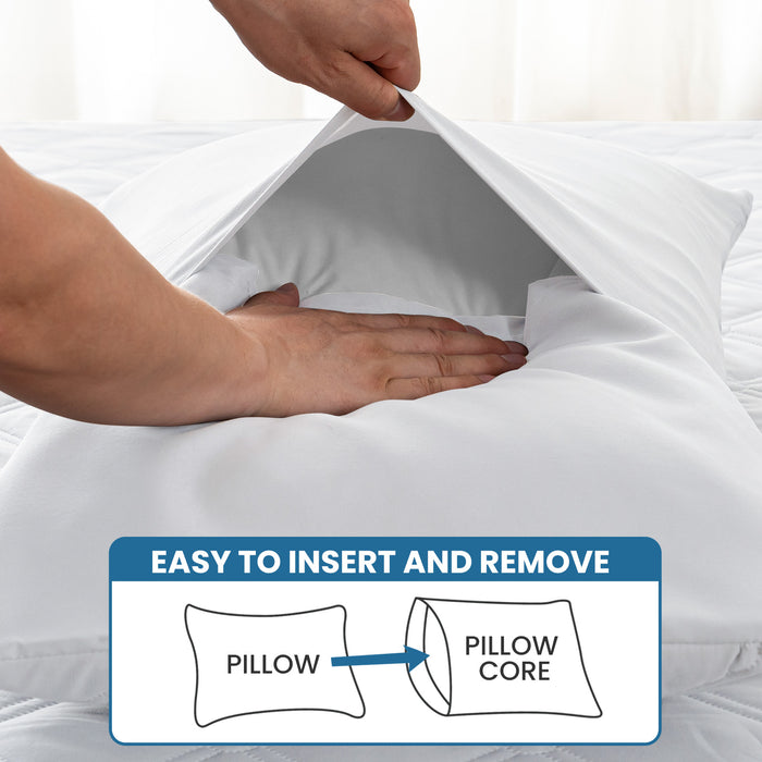 Ystyle 2 Pieces Waterproof Bed Pillowcases 50x80cm Hypoallergenic-YSTYLE