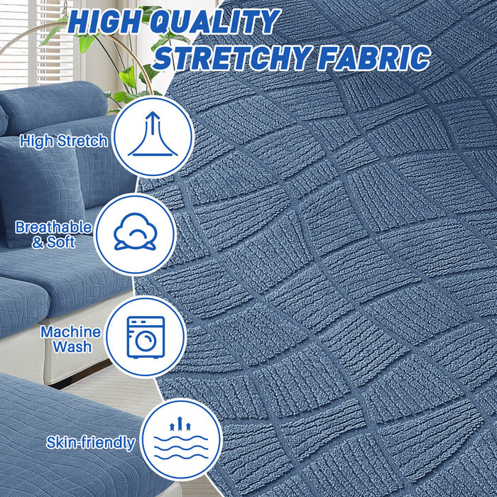 YSTYLE 2 Pieces Waterproof Stretch Sofa Seat Cover 1 Seater Geometric