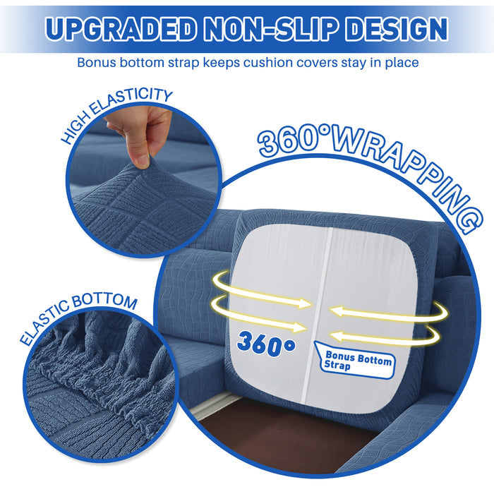YSTYLE 2 Pieces Waterproof Stretch Sofa Seat Cover 1 Seater Geometric