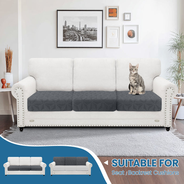 Ystyle 3 Piece Stretch Sofa Seat Cover 1 Seater Anti Slip Geometric-YSTYLE