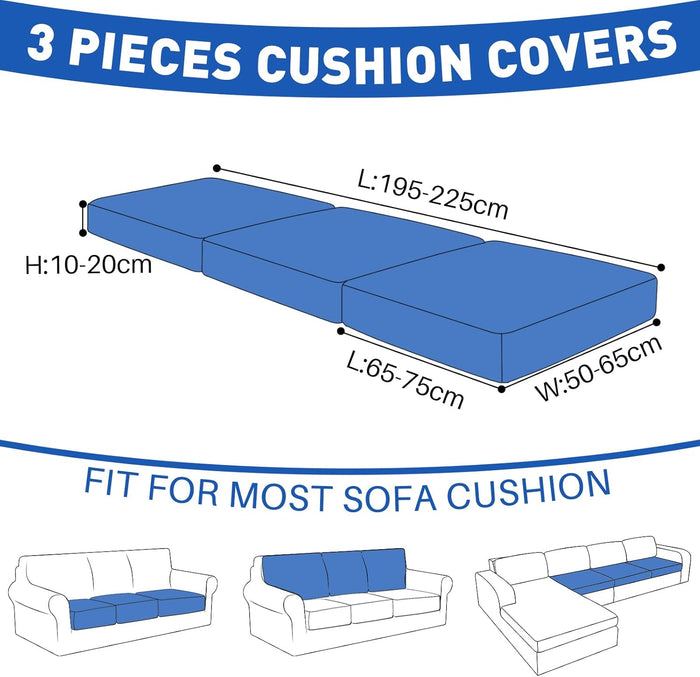 YSTYLE 3 Pieces Velvet Stretch Sofa Seat Cover 1 Seater Anti Slip-YSTYLE