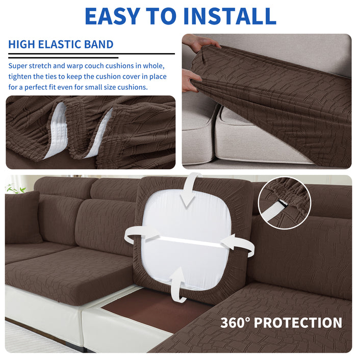 YSTYLE 3 Pieces Stretch Sofa Seat Cover 1 Seater Geometric Anti Slip