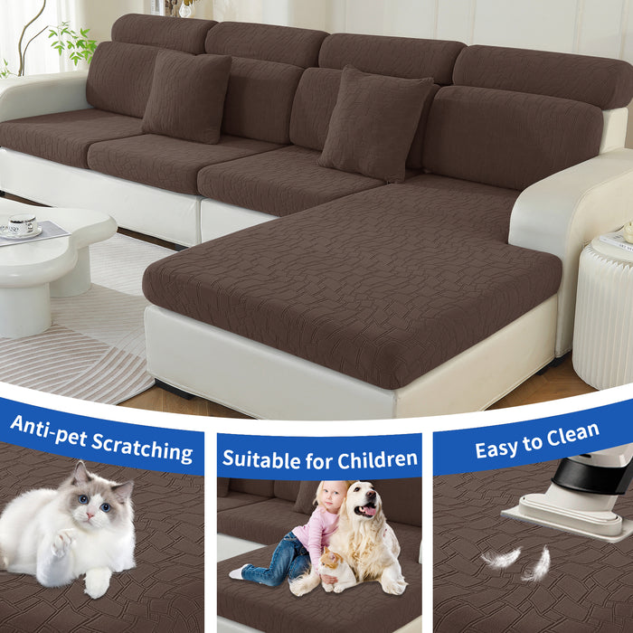 YSTYLE 3 Pieces Stretch Sofa Seat Cover 1 Seater Geometric Anti Slip