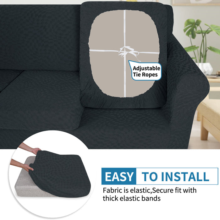 YSTYLE 3 Pieces Stretch Sofa Seat Cover 1 Seater Geometric Anti Slip