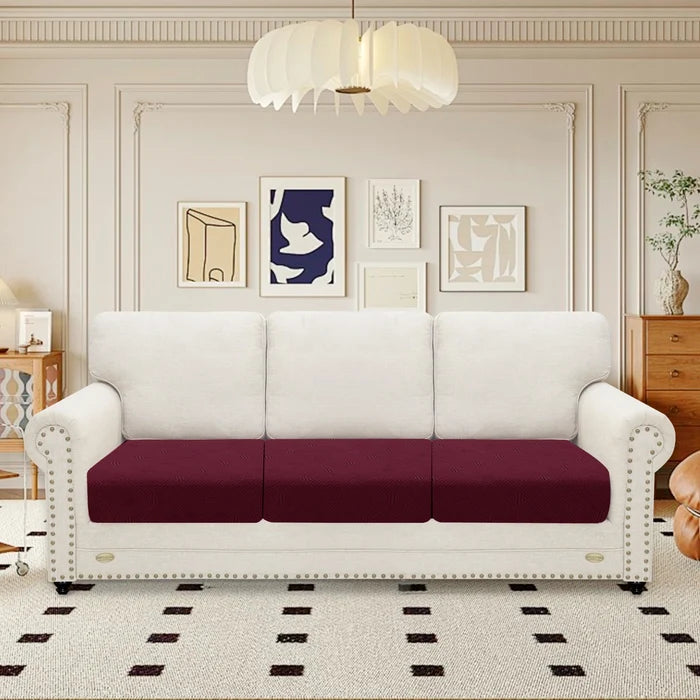 YSTYLE 3 Pieces Stretch Sofa Seat Cushion Cover Large 1 Seater Anti Slip-YSTYLE