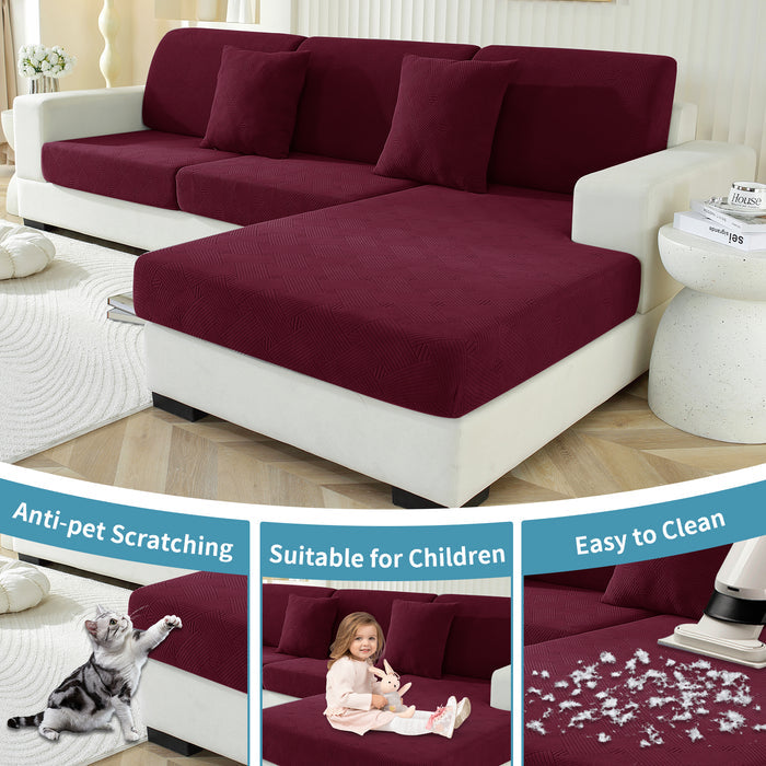 YSTYLE 3 Pieces Stretch Sofa Seat Cushion Cover Large 1 Seater Anti Slip