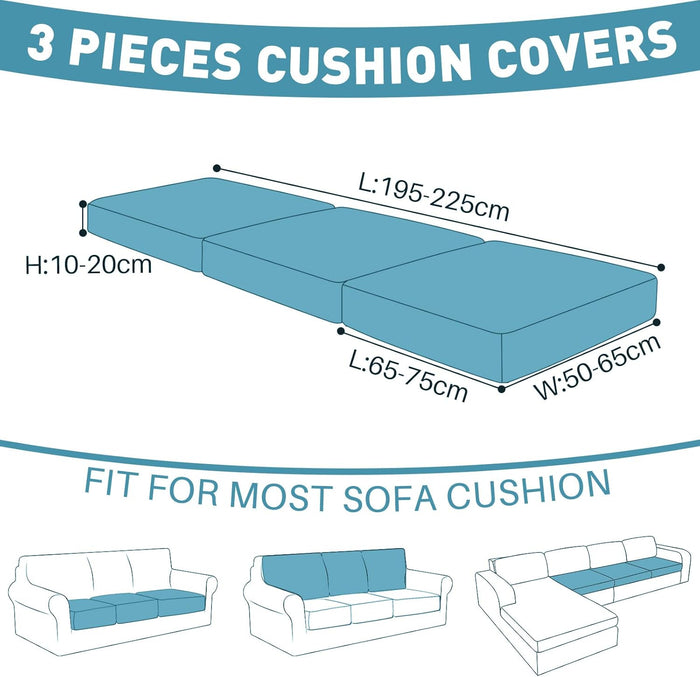 YSTYLE 3 Pieces Stretch Sofa Seat Cushion Cover Large 1 Seater Anti Slip