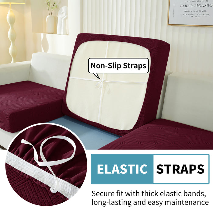 YSTYLE 3 Pieces Stretch Sofa Seat Cushion Cover Large 1 Seater Anti Slip