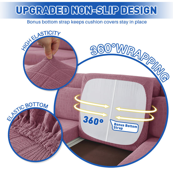 YSTYLE 3 Pieces Waterproof Stretch Sofa Seat Cover Large 1 Seater Geometric