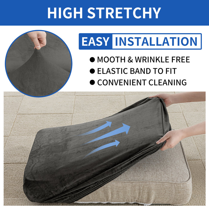 YSTYLE Chaise Velvet Stretch Sofa Seat Cover Anti Slip-YSTYLE