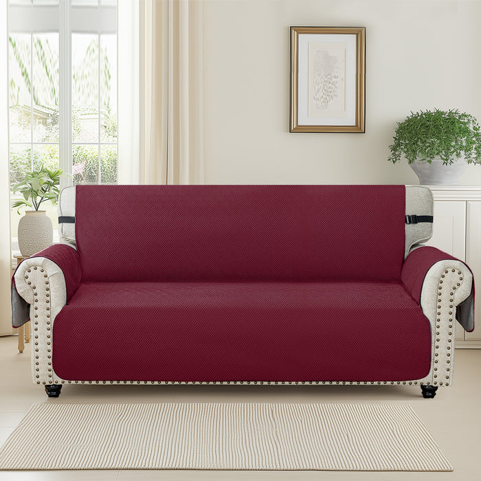 YSTYLE 3 Seater Sofa Cover with Armrests Geometric Pattern Anti Slip-YSTYLE