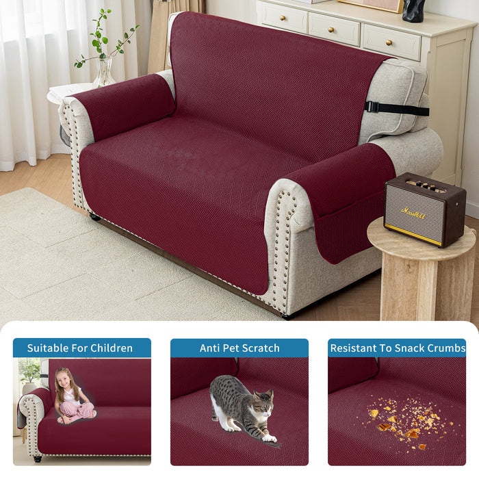 YSTYLE 3 Seater Sofa Cover with Armrests Geometric Pattern Anti Slip-YSTYLE