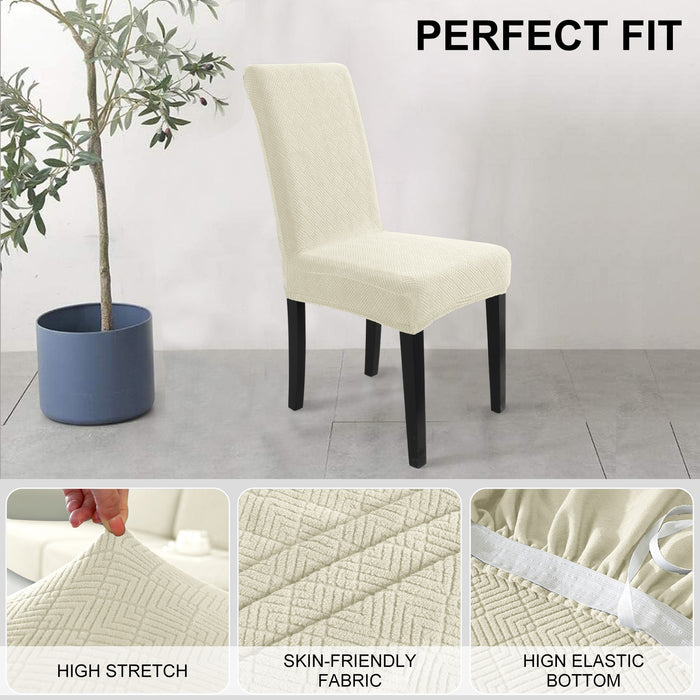 YSTYLE 4 Pieces Stretch Dining Chair Covers Diamond Jacquard