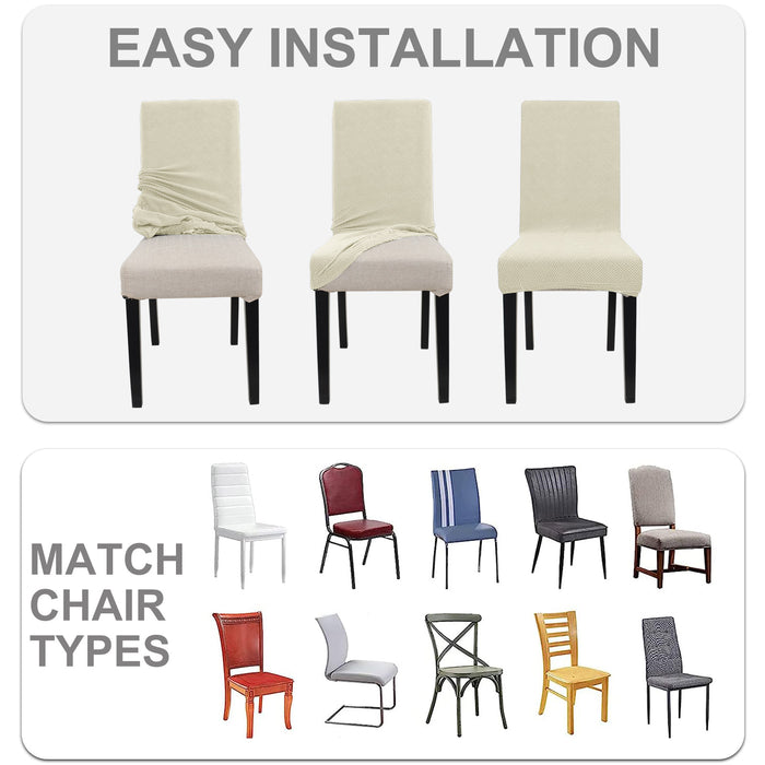 YSTYLE 4 Pieces Stretch Dining Chair Covers Diamond Jacquard