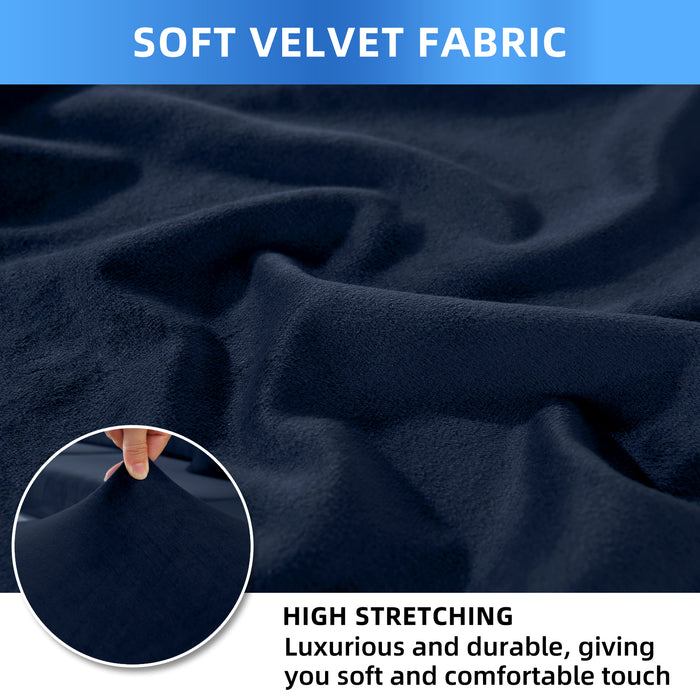 YSTYLE 4 Pieces Velvet Stretch Chair Covers with Backrest