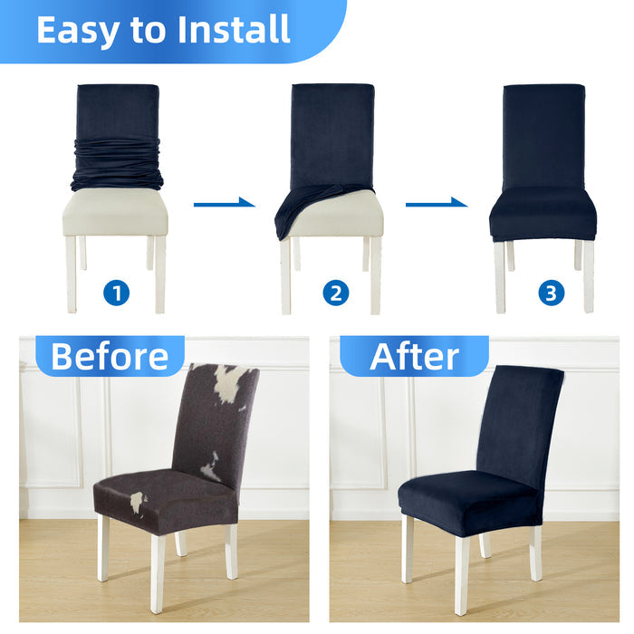 YSTYLE 4 Pieces Velvet Stretch Chair Covers with Backrest