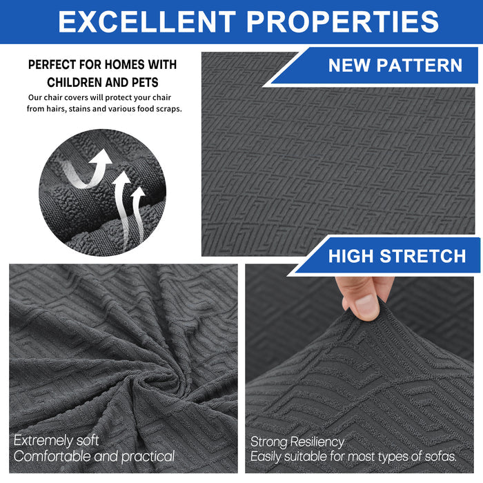 YSTYLE 6 Pieces Stretch Chair Covers With Backrest Soft Fabric