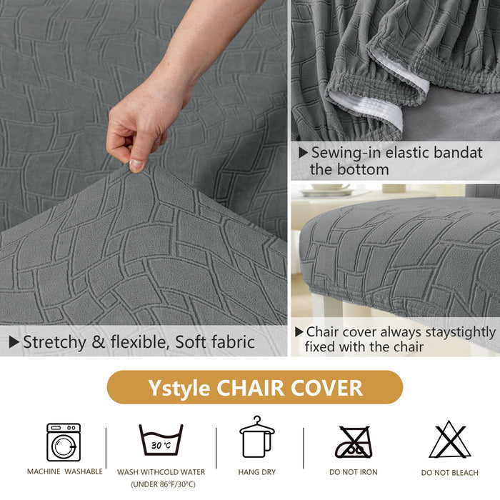 Ystyle 6 Pieces Stretch Chair Covers with Backrest Washable-YSTYLE