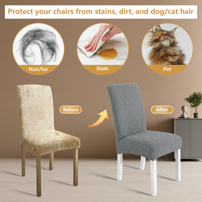 Ystyle 6 Pieces Stretch Chair Covers with Backrest Washable-YSTYLE