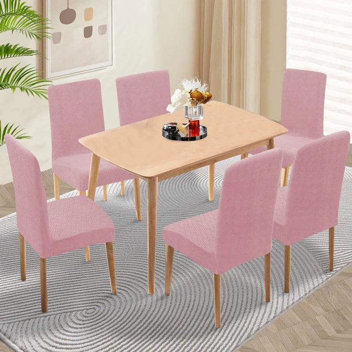 YSTYLE 6 Pieces Stretch Dining Chair Covers Diamond Jacquard-YSTYLE