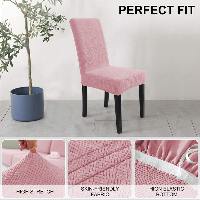 YSTYLE 6 Pieces Stretch Dining Chair Covers Diamond Jacquard