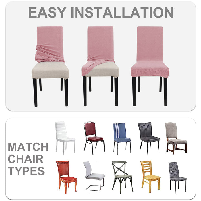 YSTYLE 6 Pieces Stretch Dining Chair Covers Diamond Jacquard