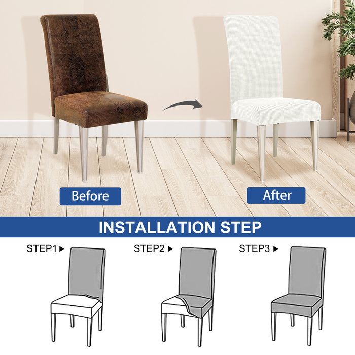 YSTYLE 6 Pieces Stretch Dining Chair Covers Jacquard Pattern