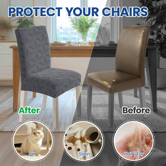 Ystyle 6 Pieces Stretch Dining Chair Covers Soft Fabric-YSTYLE