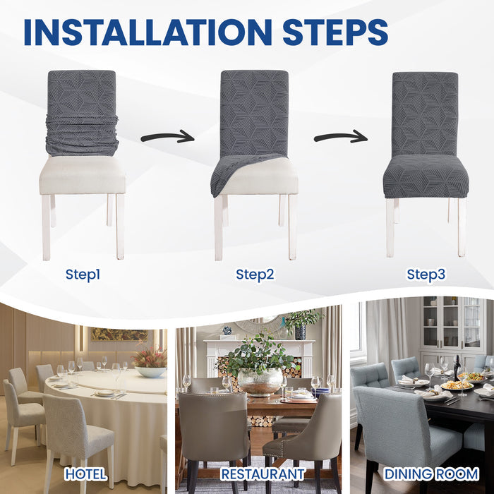 Ystyle 6 Pieces Stretch Dining Chair Covers Soft Fabric-YSTYLE