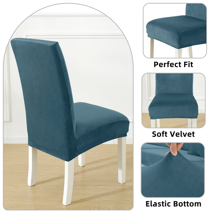 YSTYLE 6 Pieces Velvet Stretch Chair Covers with Backrest