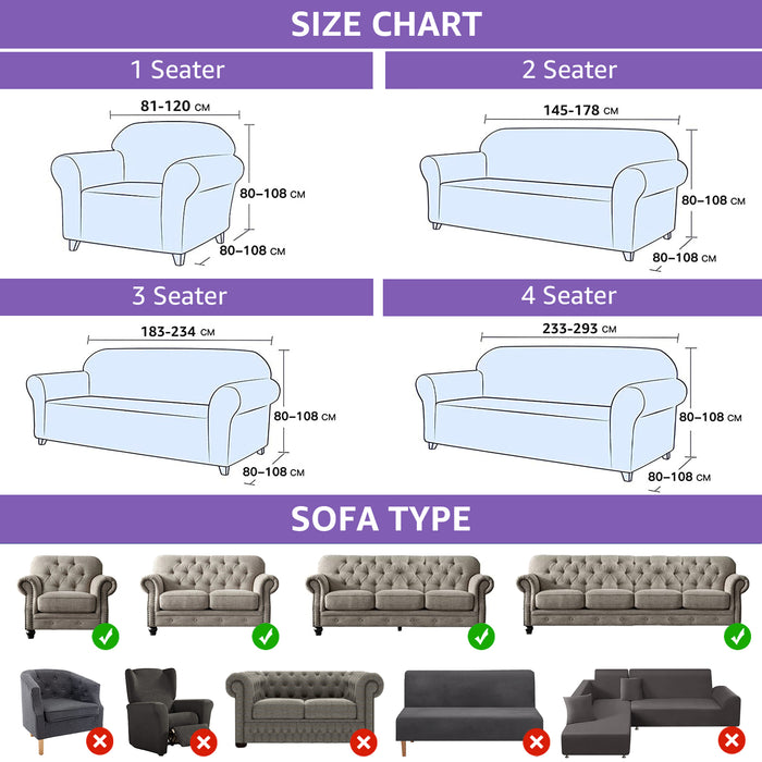 YSTYLE High Stretch 2 Seater Sofa Cover Anti Slip Washable