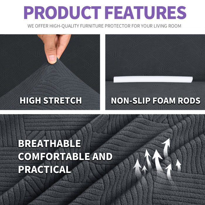 YSTYLE High Stretch 4 Seater Sofa Cover Anti Slip Washable