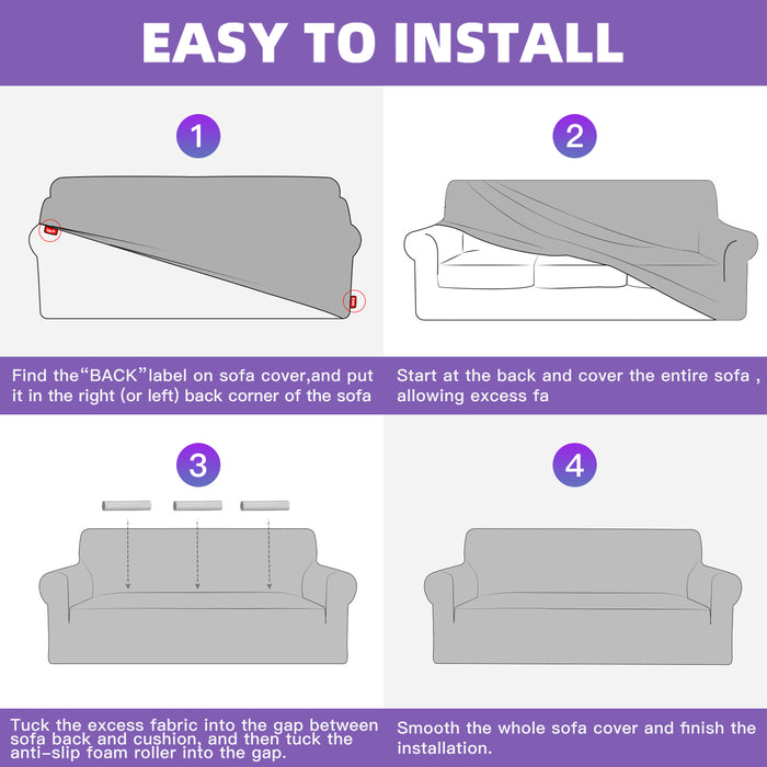 YSTYLE High Stretch 4 Seater Sofa Cover Anti Slip Washable