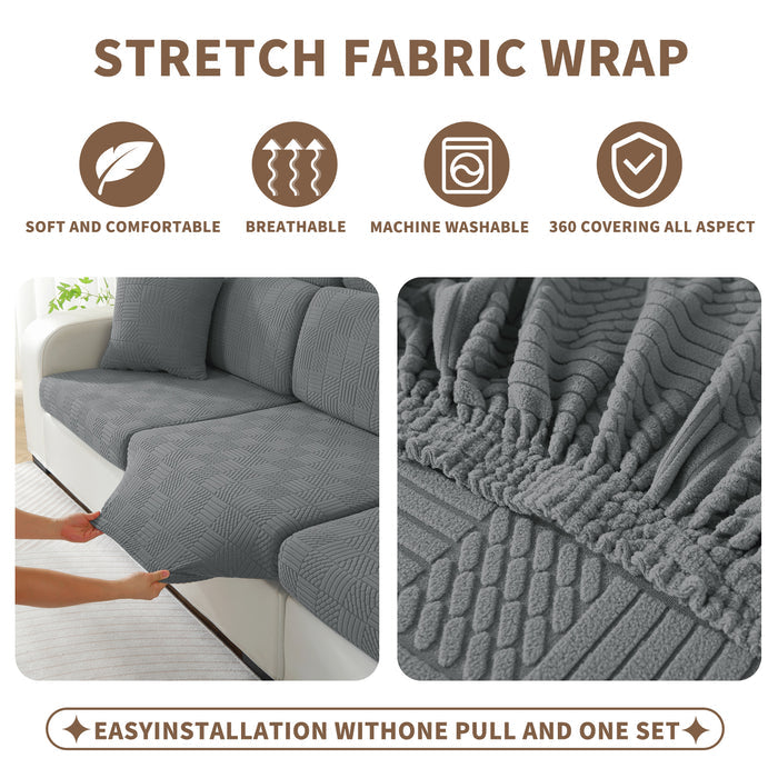 YSTYLE L-Shape Stretch Sofa Seat Cover Geometric Pattern