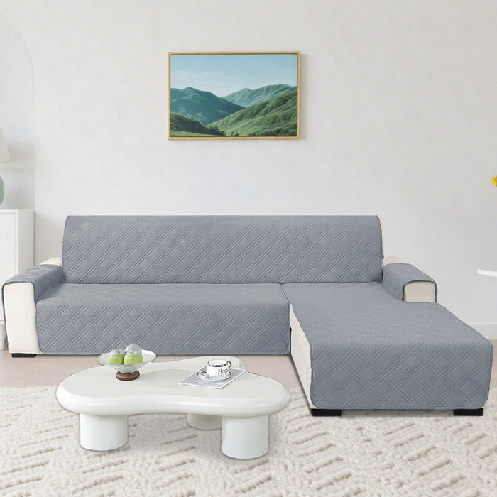 YSTYLE Reversible 2 Seater Corner Sofa Cover Quilted Anti Slip