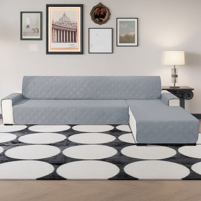 YSTYLE Reversible 3 Seater Corner Sofa Cover Quilted Anti Slip