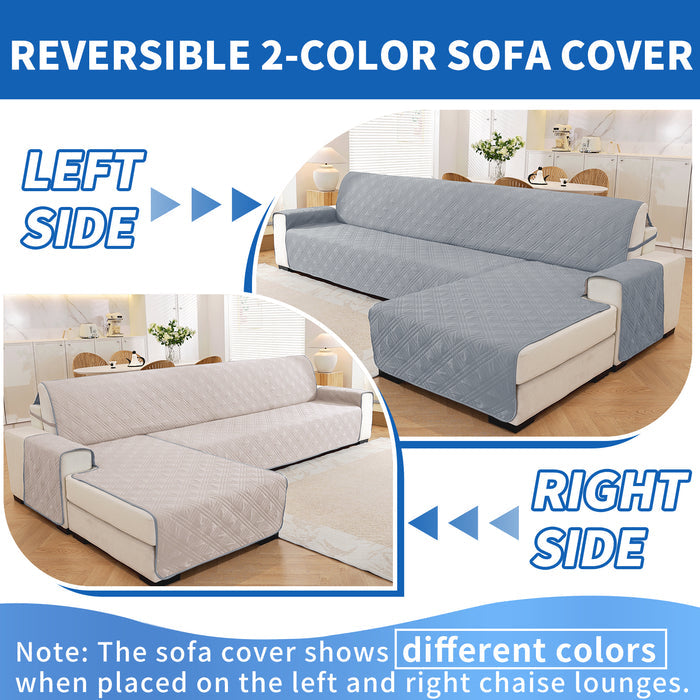 YSTYLE Reversible 4 Seater Corner Sofa Cover Quilted Anti Slip-YSTYLE