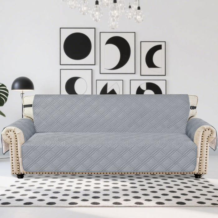 Ystyle Reversible 4 Seater Sofa Cover with Armrests Anti-Slip
