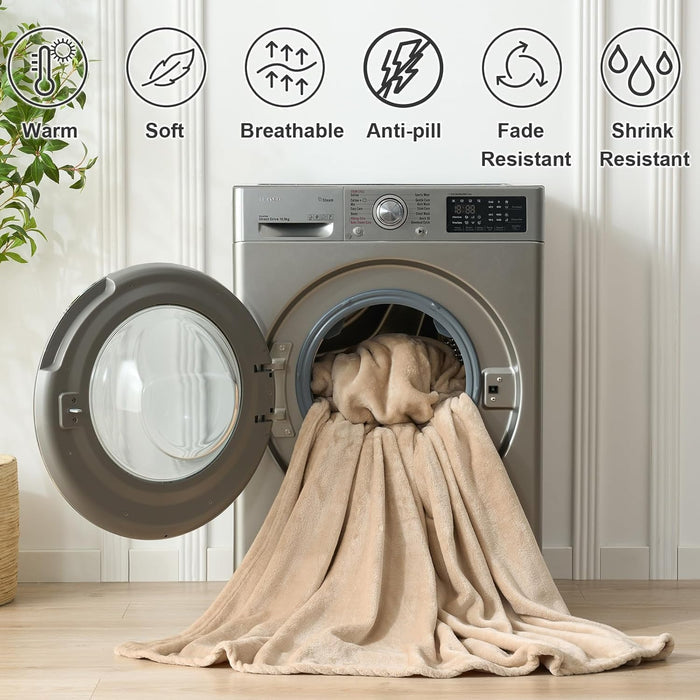 YSTYLE Soft Flannel Fleece Twin Blanket Plush Throw 200 x 220 CM