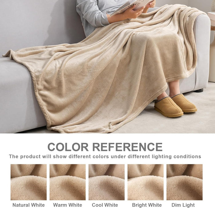 YSTYLE Soft Flannel Fleece Twin Blanket Plush Throw 220 x 230 CM