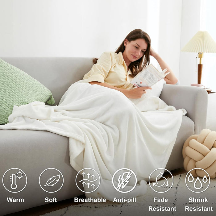 YSTYLE Soft Flannel Fleece Twin Blanket Plush Throw 220 x 230 CM