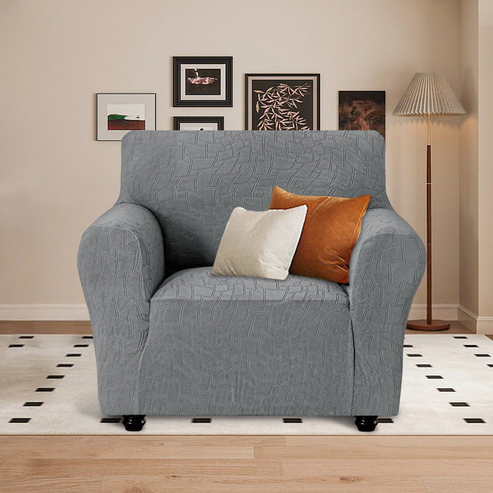 Ystyle Stretch 1 Seater Sofa Cover Jacquard Geometric Pattern-YSTYLE