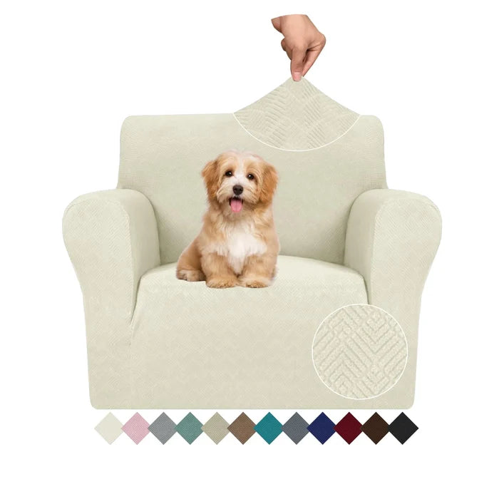 YSTYLE Stretch 1 Seater Sofa Cover with Armrests Anti-Slip Washable-YSTYLE