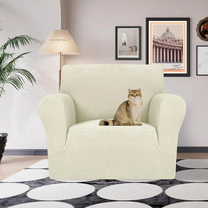 YSTYLE Stretch 1 Seater Sofa Cover with Armrests Anti-Slip Washable-YSTYLE